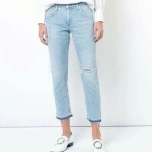 Citizens of Humanity Emerson Slim Fit Cropped Boyfriend Jean Raw Hem Jean Sz 28